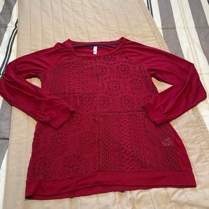 Xhilaration women's lace front shirt size medium